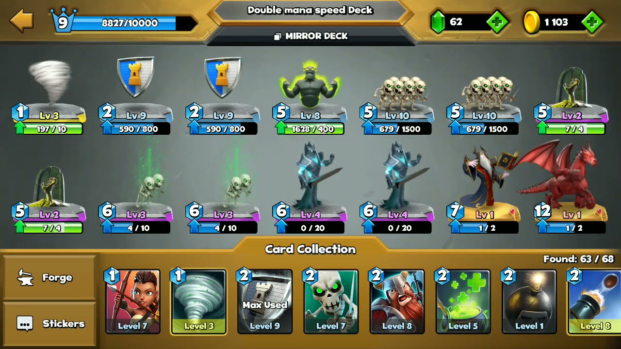 castle crush : Double mana speed best deck ? gameplay