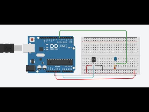 Temperature Sensor (LM35) With 1 Led Blinking