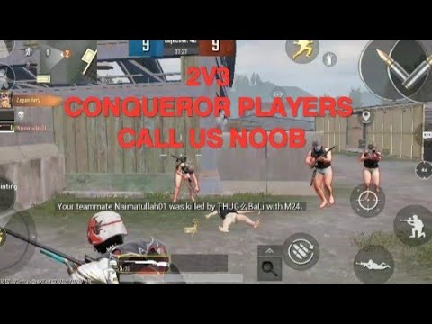 CONQUEROR PLAYERS CALL US NOOB WE CHALLENGE FOR 2V3 |  PUBG MOBILE| TDM 2V3 | AGAINST CONQUEROR