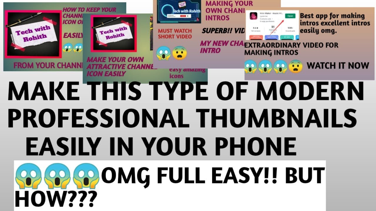 HOW TO MAKE PROFESSIONAL HD THUMBNAILS.TECH WITH ROHITH.