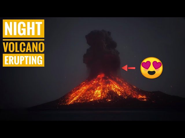 NIGHT VOLCANO ERUPTING ?.#shorts, #YouTubeshorts.