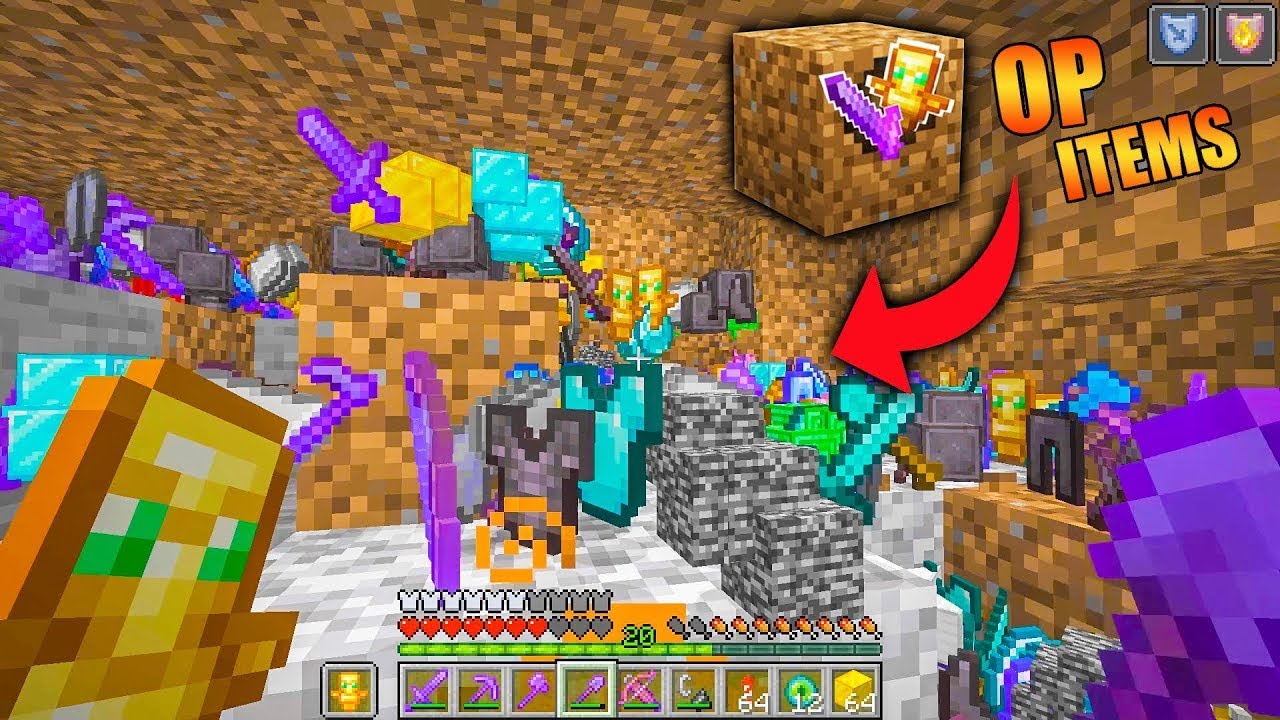 Minecraft but Dirt Drop OP Items