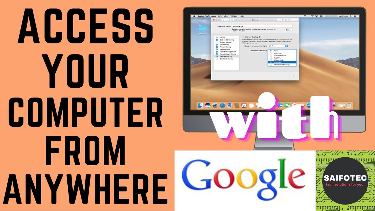 Access Your Desktop From Anywhere With Google Account (SAIFOTEC)