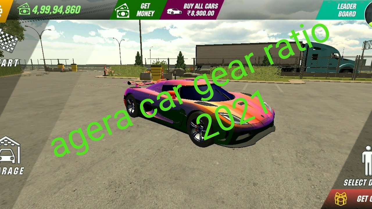 best gear ratio for agera in car parking