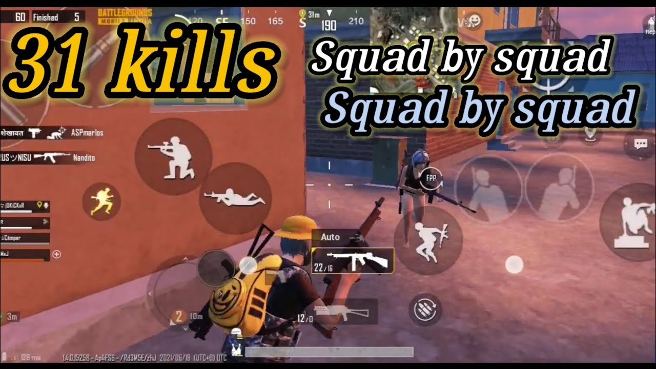 BGMI Pochingki squad by Squad by Squad||31 kills 3 GB ram