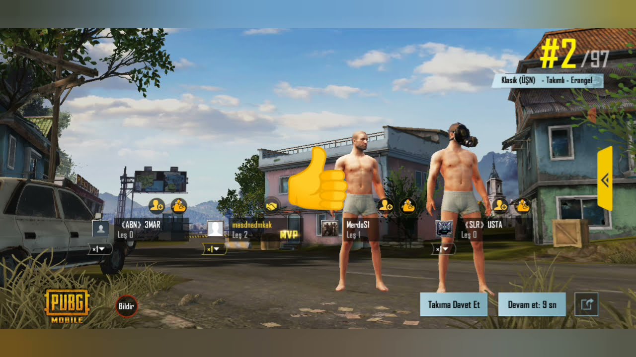 Pubg mobile oynadım (2.oldum)