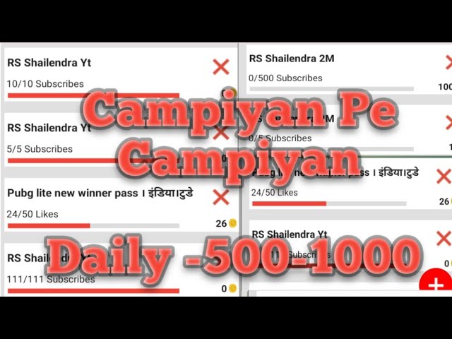 Free mai campiyan lagao or subscriber badao Par de 500-1000 ! Campiyan pe campiyan: RS Shailendra 2M