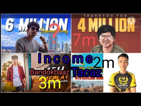 World top 10 gaming youtubers | income revel 100% real income #indiakabattleground #battleground