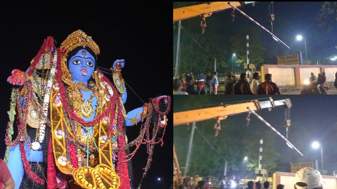 Baṛa Kali Bisarjan Kharagpur City Road Show Stopped On The Road Due To High Height Lord