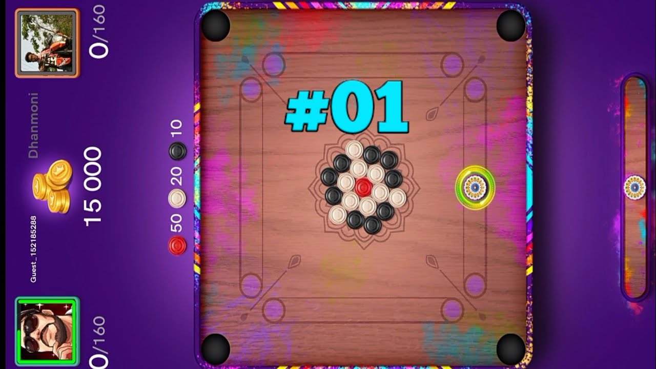 Carrom Disc Pool Kolkata Holi Special 15000 Win #01 KM Glitch Tube Gamer