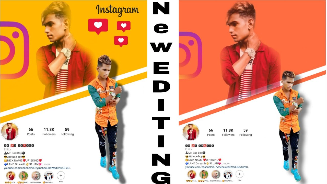 INSTAGRAM PHOTO EDITING 2021| DUAL PHOTO EDITING | PICSART NEW PHOTO EDITING |UP16KING
