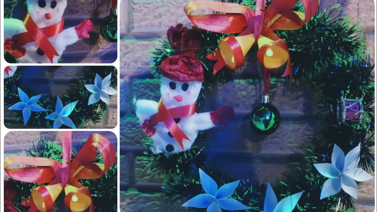 Christmas wreath making idea step by step| DIY |Low budget Christmas craft idea??#viralvideo #video