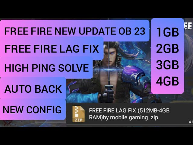 FREE FIRE PERMANENT LAG FIX AFTER OB 23 UPDATE ! FREE FIRE AUTO BACK 1 GB RAM LAG FIX LAG FIX GAMER