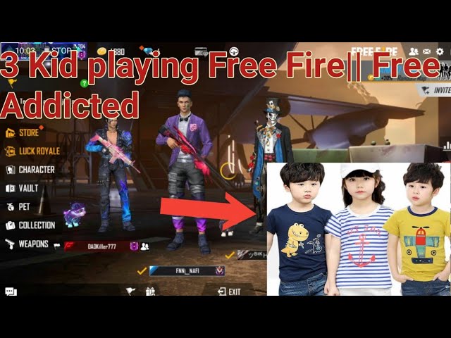 3 kid playing free fire gameplay|| Desert Survival Shooting Game
