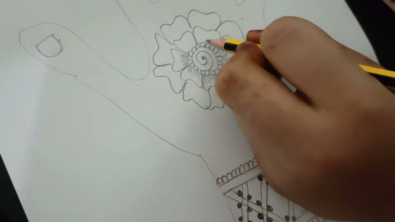 Easy mehndi designs in A4size paper