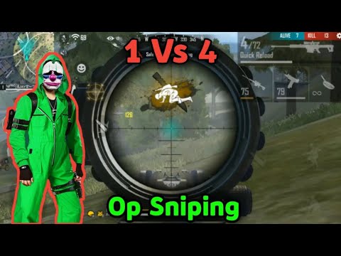 Double sniping in full map || 1 Vs 4 || FREE FIRE || AB GAMER 27