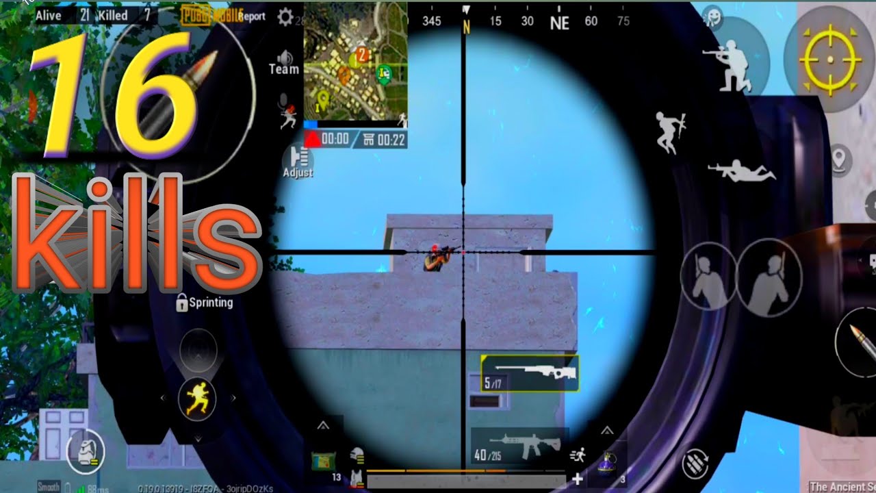 PUBG MOBILE GAMEPLYA !! fake awm in my hand !! My pubg life hard kills !! • (16 KILLS )•!! Pubghind