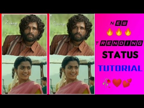 ?Trending Rashmika and allu arjun nice picture and nice song trending lyrics status tutorial ??