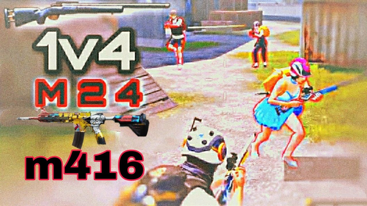 ?random players challenge spyhunter to use m24 vs m416?||1vs4||pubg