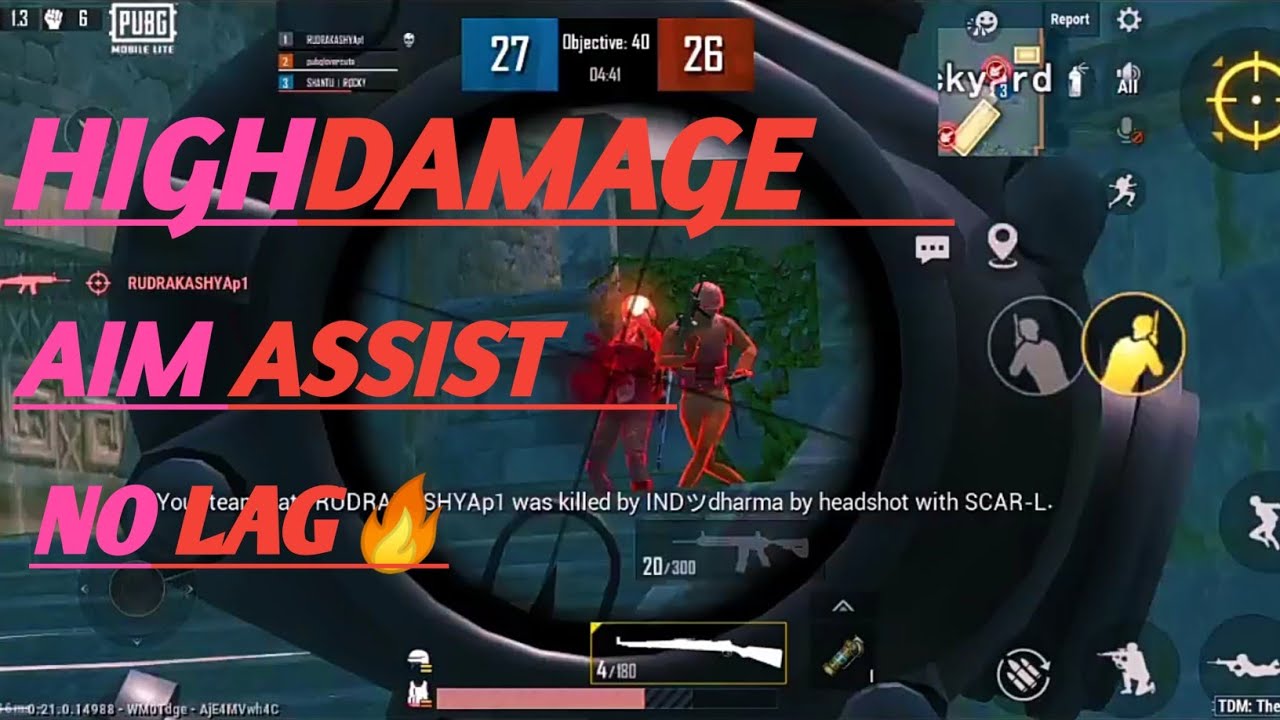 Pubg lite high damage || pubg lite aim assist